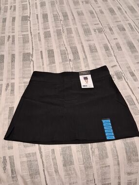 Black Mini Skort with Side Slit